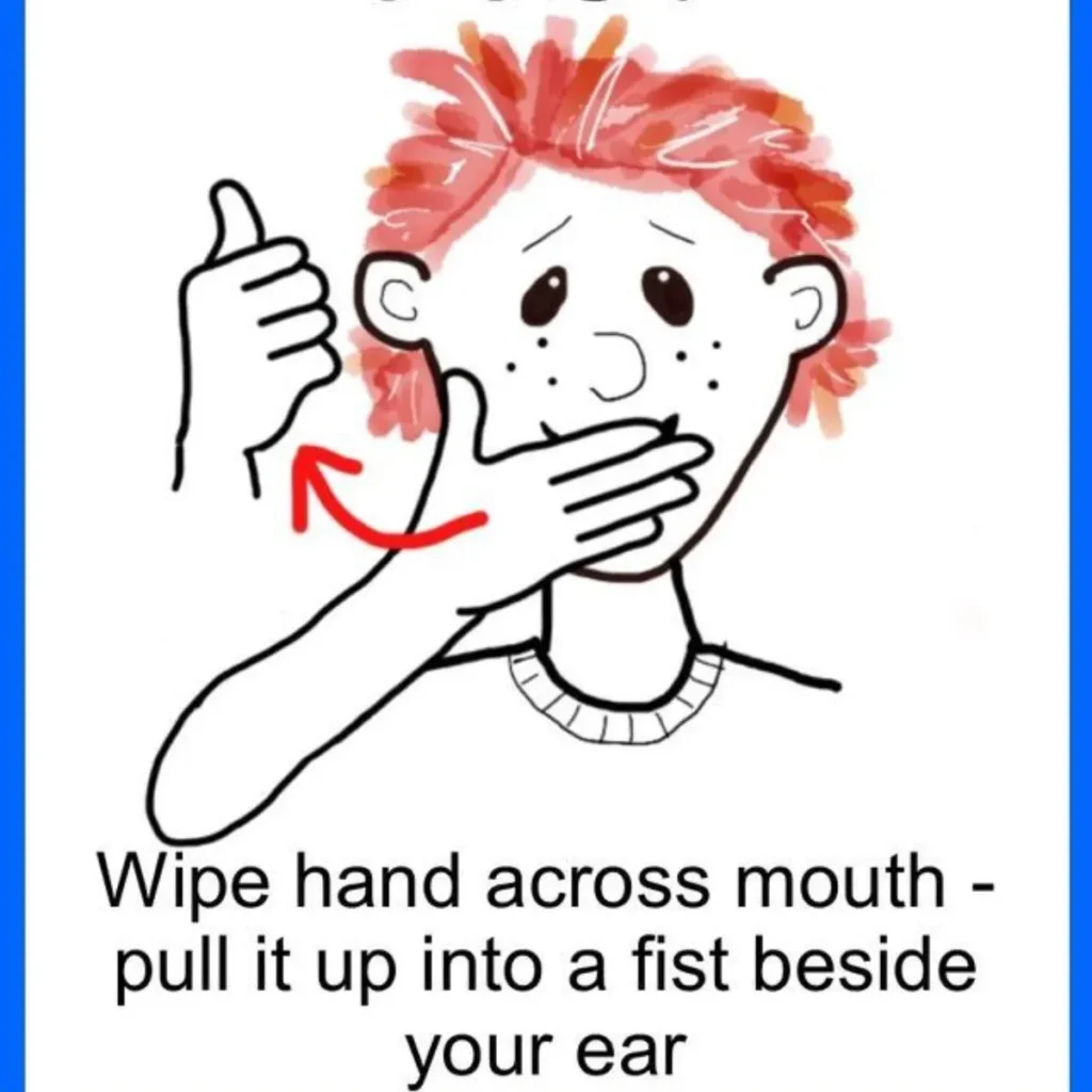 Closed Mouth with Hand Across