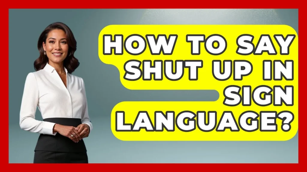 How to Say Shut Up in Sign Language