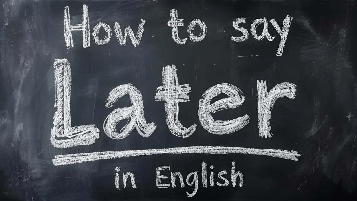 How to Say Later in English