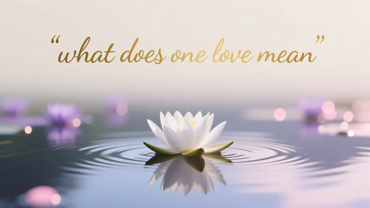 What Does One Love Mean